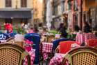 Sweden-Stockholm-Gamla Stan-Old Town-cafe tables Kitchen Print